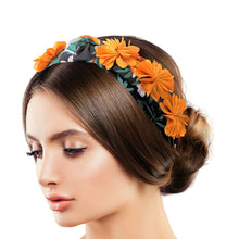 Load image into Gallery viewer, Mustard Flower Fabric Headband

