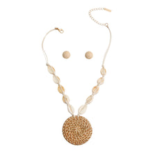 Load image into Gallery viewer, Brown Woven Circle Pendant Set

