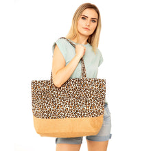 Load image into Gallery viewer, Brown Leopard Jute Tote
