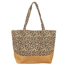 Load image into Gallery viewer, Brown Leopard Jute Tote
