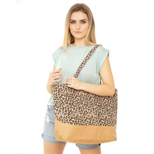 Load image into Gallery viewer, Brown Leopard Jute Tote
