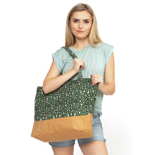 Load image into Gallery viewer, Olive Leopard Jute Tote
