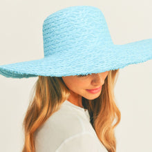 Load image into Gallery viewer, Solid Turquoise Floppy Sun Hat
