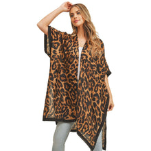 Load image into Gallery viewer, Brown Leopard Lightweight Kimono
