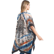 Load image into Gallery viewer, Blue Boho Tie Dye Kimono
