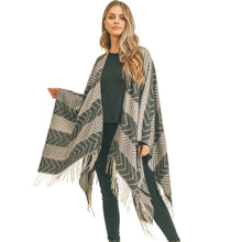 Load image into Gallery viewer, Black and Gray Chevron Stripe Ruana
