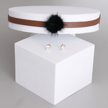 Load image into Gallery viewer, Dozen Brown Fur Pom Pom Chokers
