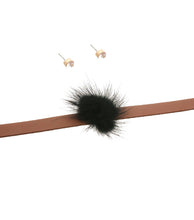 Load image into Gallery viewer, Dozen Brown Fur Pom Pom Chokers
