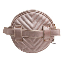Load image into Gallery viewer, Pewter Chevron Circle Crossbody Fanny Bag
