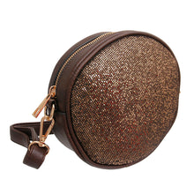 Load image into Gallery viewer, Bronze Glitter Circle Crossbody Fanny
