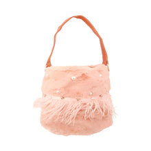 Load image into Gallery viewer, Mauve Fur Pearl Stud Bucket Bag
