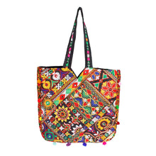Load image into Gallery viewer, Black Tribal Embroidered Tote
