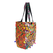 Load image into Gallery viewer, Black Tribal Embroidered Tote
