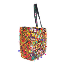 Load image into Gallery viewer, Black Tribal Embroidered Tote
