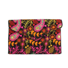 Load image into Gallery viewer, Black Embroidered Envelope Clutch
