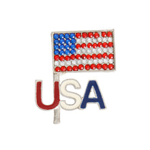 Load image into Gallery viewer, Silver USA Flag Brooch
