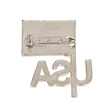 Load image into Gallery viewer, Silver USA Flag Brooch
