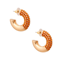 Load image into Gallery viewer, Topaz Rhinestone Thick Hoops
