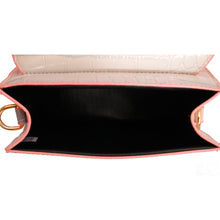 Load image into Gallery viewer, Pink Croc Flap Satchel Handbag
