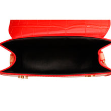 Load image into Gallery viewer, Red Croc Flap Satchel Handbag
