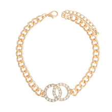 Load image into Gallery viewer, Gold Linked Ring Stone Anklet
