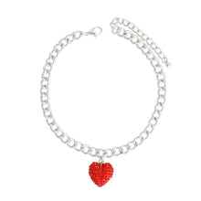 Load image into Gallery viewer, Silver Red Heart Anklet
