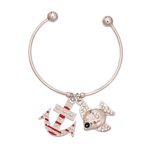 Load image into Gallery viewer, Burnished Silver Fish Charm Bracelet
