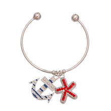 Load image into Gallery viewer, Burnished Silver Sea Charm Bracelet

