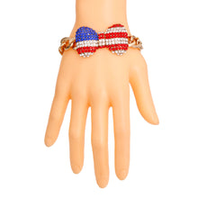 Load image into Gallery viewer, Patriotic Bow Chain Bracelet
