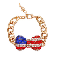 Load image into Gallery viewer, Patriotic Bow Chain Bracelet
