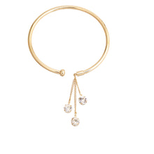 Load image into Gallery viewer, Gold Dangle Rhinestone Arm Cuff
