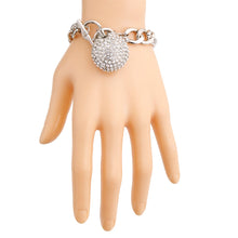 Load image into Gallery viewer, Silver Pave Ball Toggle Bracelet
