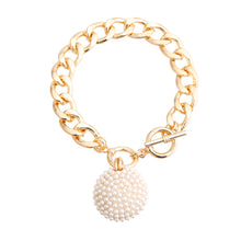 Load image into Gallery viewer, Cream Pearl Ball Charm Bracelet
