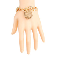 Load image into Gallery viewer, Topaz Pave Ball Toggle Bracelet
