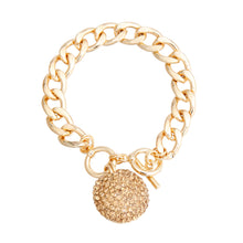 Load image into Gallery viewer, Topaz Pave Ball Toggle Bracelet
