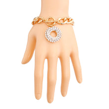 Load image into Gallery viewer, Gold Donut Charm Toggle Bracelet
