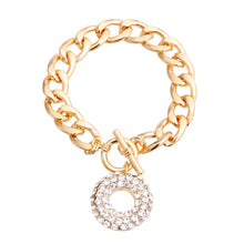Load image into Gallery viewer, Gold Donut Charm Toggle Bracelet
