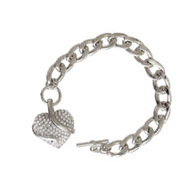 Load image into Gallery viewer, Silver Snake Heart Bracelet
