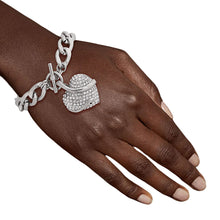 Load image into Gallery viewer, Silver Snake Heart Bracelet
