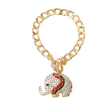 Load image into Gallery viewer, Rhinestone Elephant Toggle Bracelet
