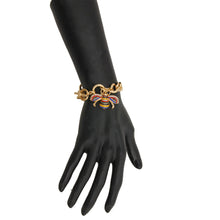 Load image into Gallery viewer, Designer Style Multi Color Rhinestone Bee Toggle Bracelet
