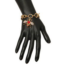 Load image into Gallery viewer, Rhinestone Bee Toggle Bracelet
