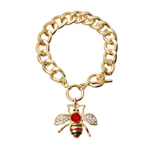 Load image into Gallery viewer, Rhinestone Bee Toggle Bracelet
