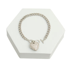 Load image into Gallery viewer, Silver Bling Heart Charm Bracelet
