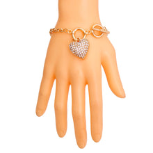 Load image into Gallery viewer, Gold Chain 3D Heart Bracelet
