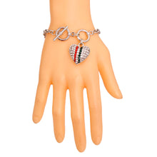 Load image into Gallery viewer, Silver Chain 3D Designer Heart Bracelet
