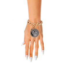 Load image into Gallery viewer, Gold Tiger Greek Medallion Bracelet
