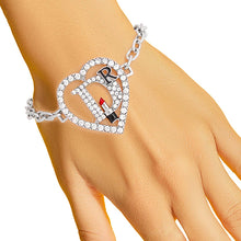 Load image into Gallery viewer, Silver Designer D Heart Bracelet
