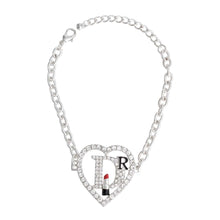 Load image into Gallery viewer, Silver Designer D Heart Bracelet
