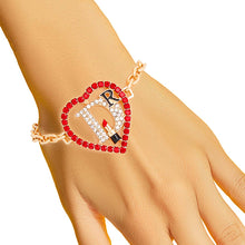 Load image into Gallery viewer, Red Designer D Heart Bracelet
